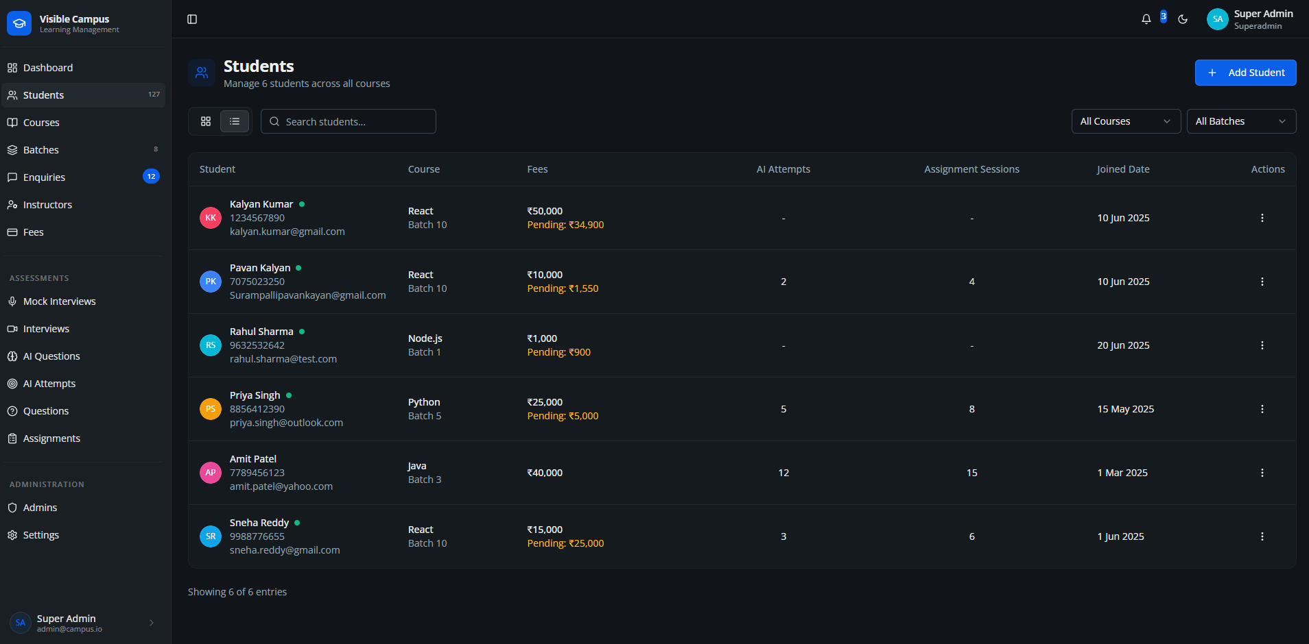 AI Mock Interview scoring and feedback dashboard with performance analytics